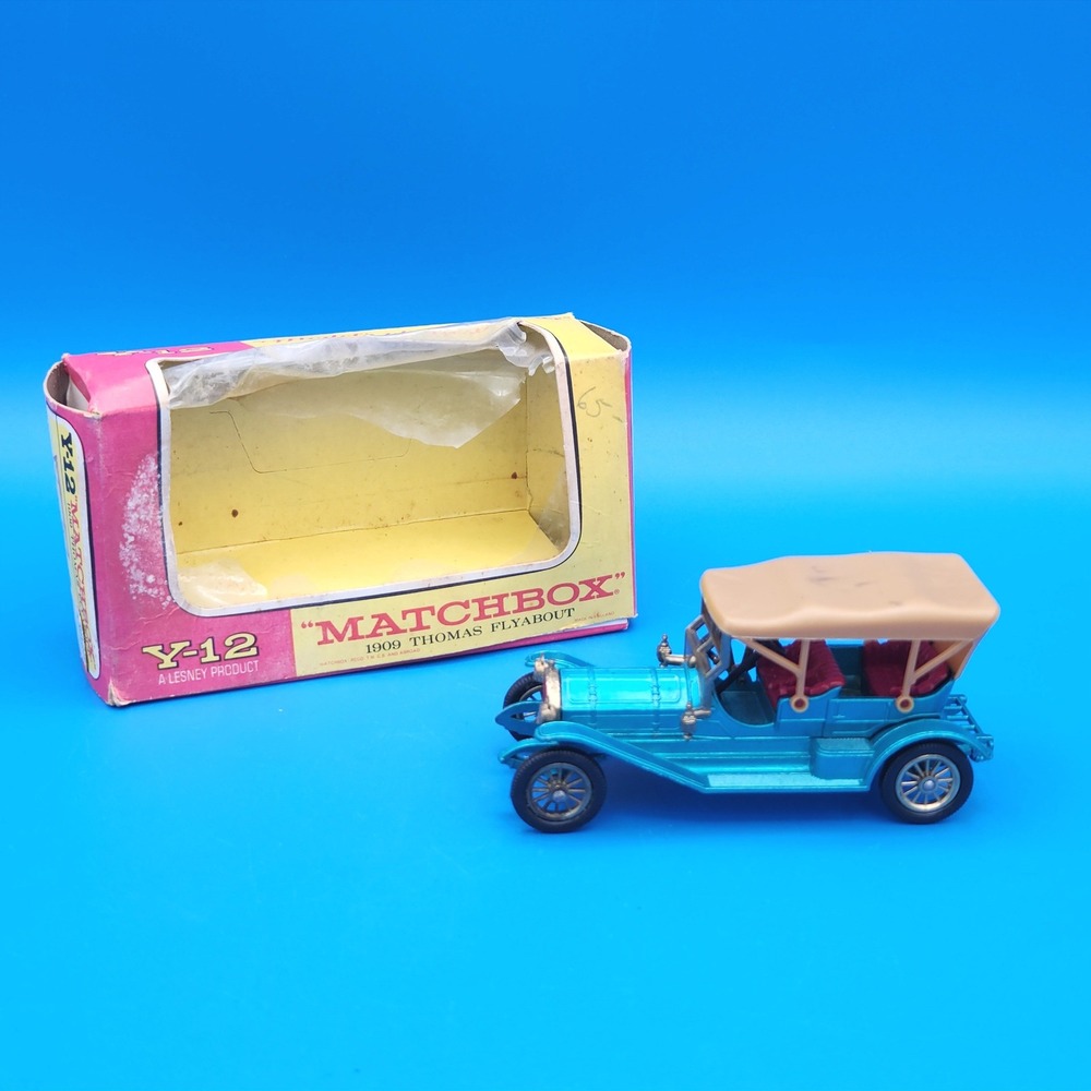 Matchbox Models of Yesteryear Y-12 1909 Thomas Flyabout Blue Diecast Car Boxed